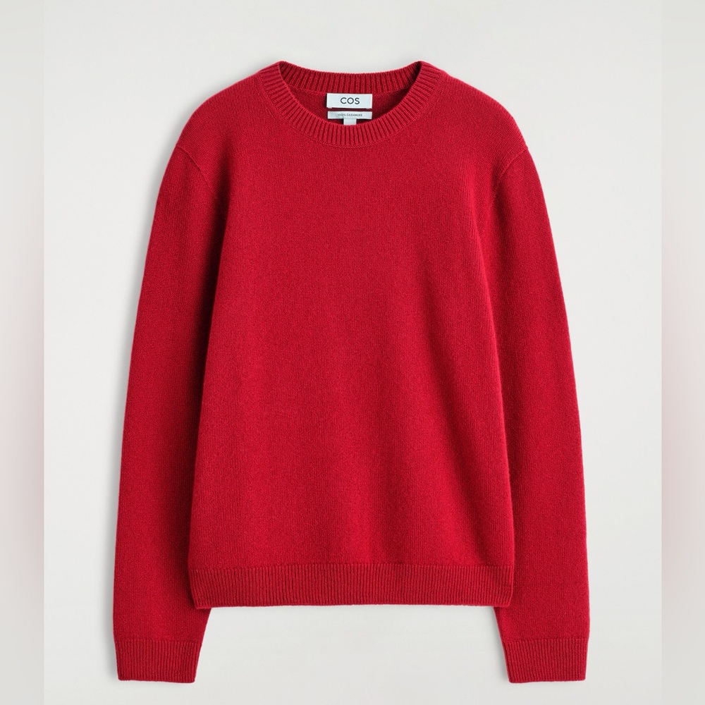 COS 100% Cashmere Red Women's Crew Neck Sweater
